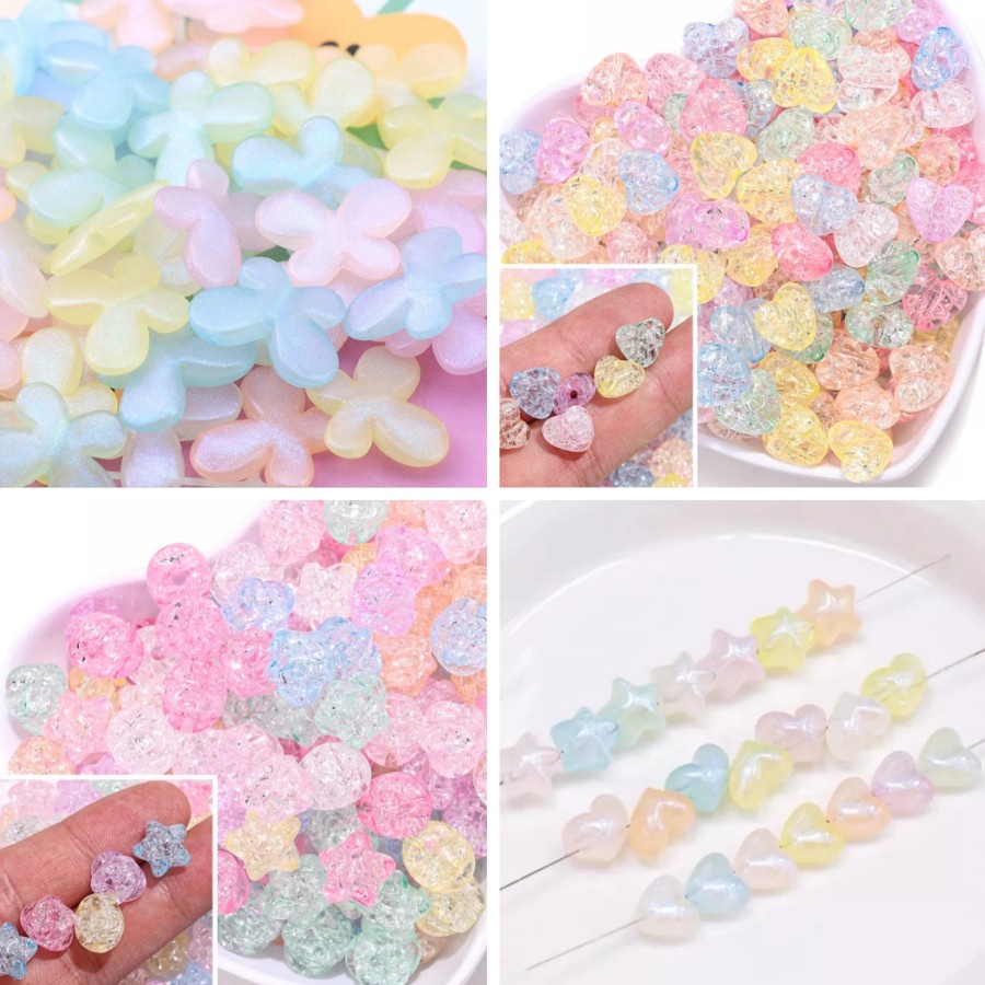 ISI 20PCS MANIK MOTE AKRILIK JELLY CANDY GLITTER BAHAN KERAJINAN TANGAN DIY CANTIK BERKUALITAS