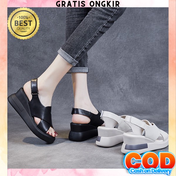 Sandal Wedges Wanita Model Terbaru Sandal Wedges 2022 Terbaru Sendal Cewek Kekinian Terbaru 2022 San
