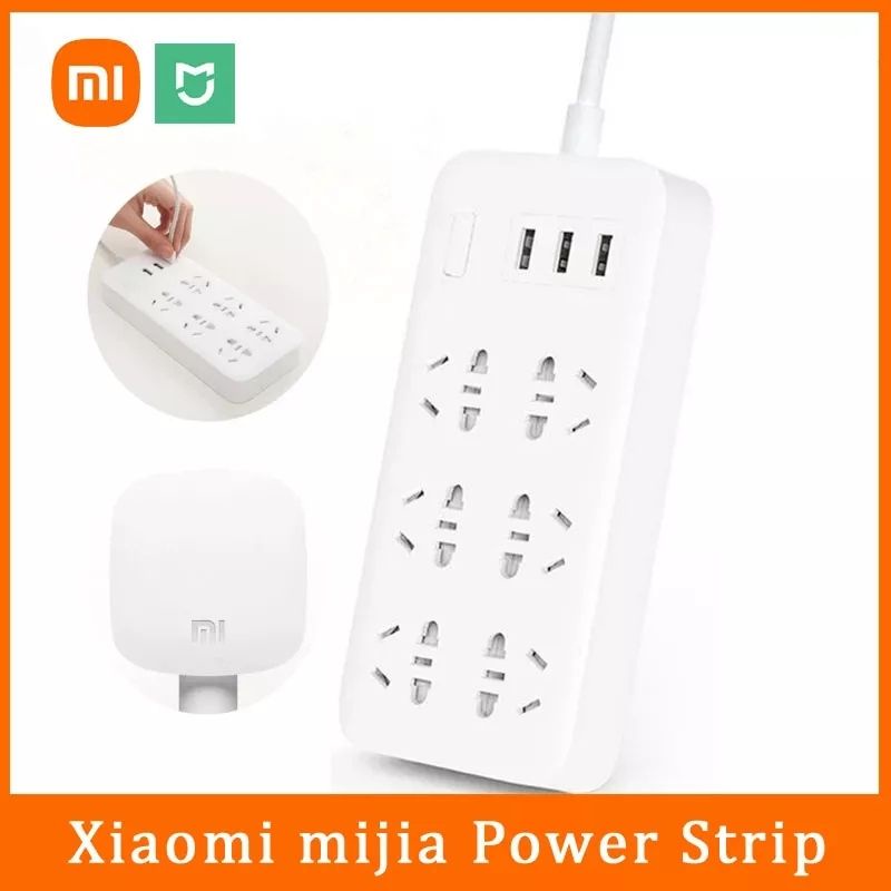 Xiaomi Mi Original Product Smart Power Strip 6 Socket Colokan Listrik +3 USB Port - CXB6-1QM