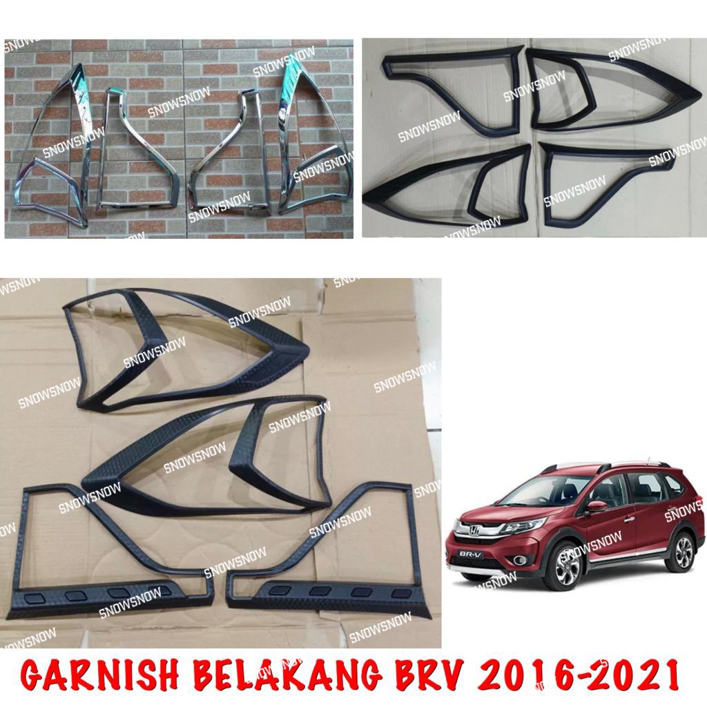 Garnish Lampu Belakang Honda BRV 2016 2021 Hitam Chrome Carbontivo