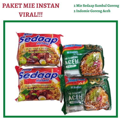 

Paket 4pcs Mie Instan Viral Duo Mie Goreng Sambal Goreng Dan Aceh!!