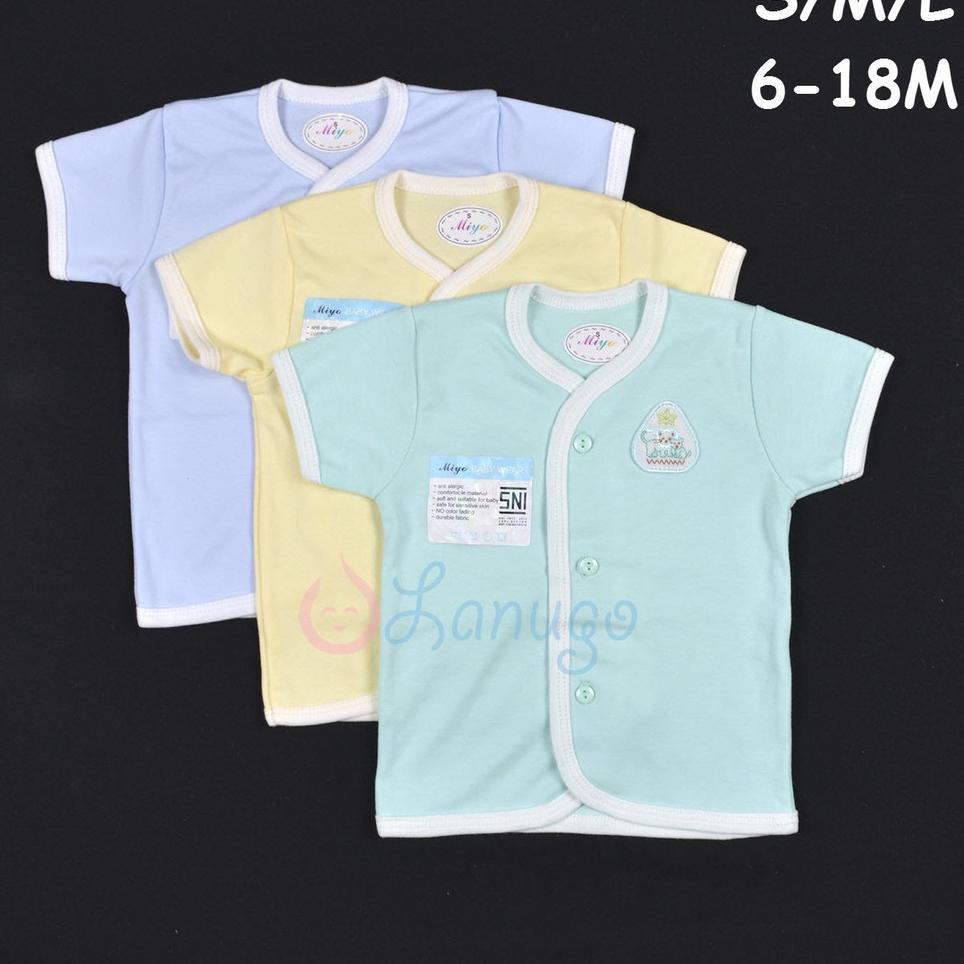 [NBL.31Oc22ᴮ] MIYO 3 Pcs Baju Lengan Pendek Bayi/Baby Warna S,M,L (6-18M)| Baju Bayi / Perlengkapan 