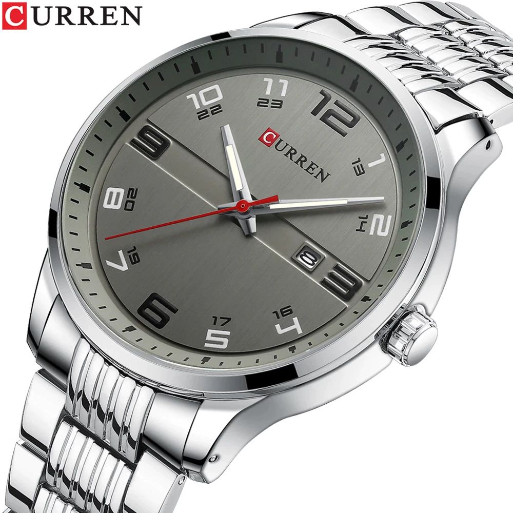 CURREN 8411 Jam Tangan Pria Analog Stainless Steel Luminous Display WATCHKITE WKOS