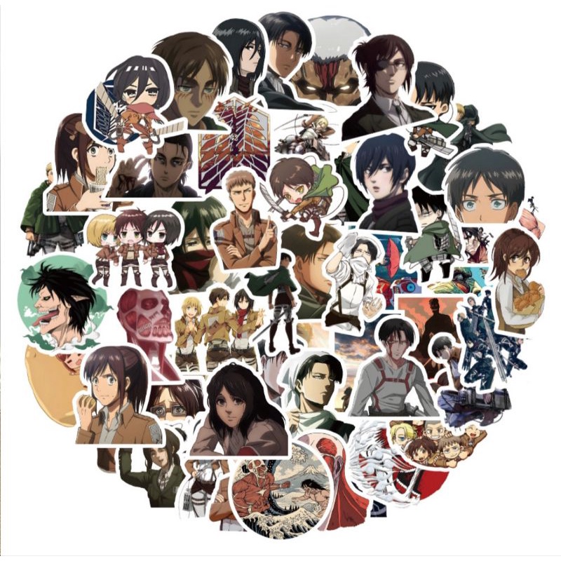 10 PCS Sticker Attack on Titan Stiker 5-7 cm Tahan Air High Quality | Shingeki No Kyojin