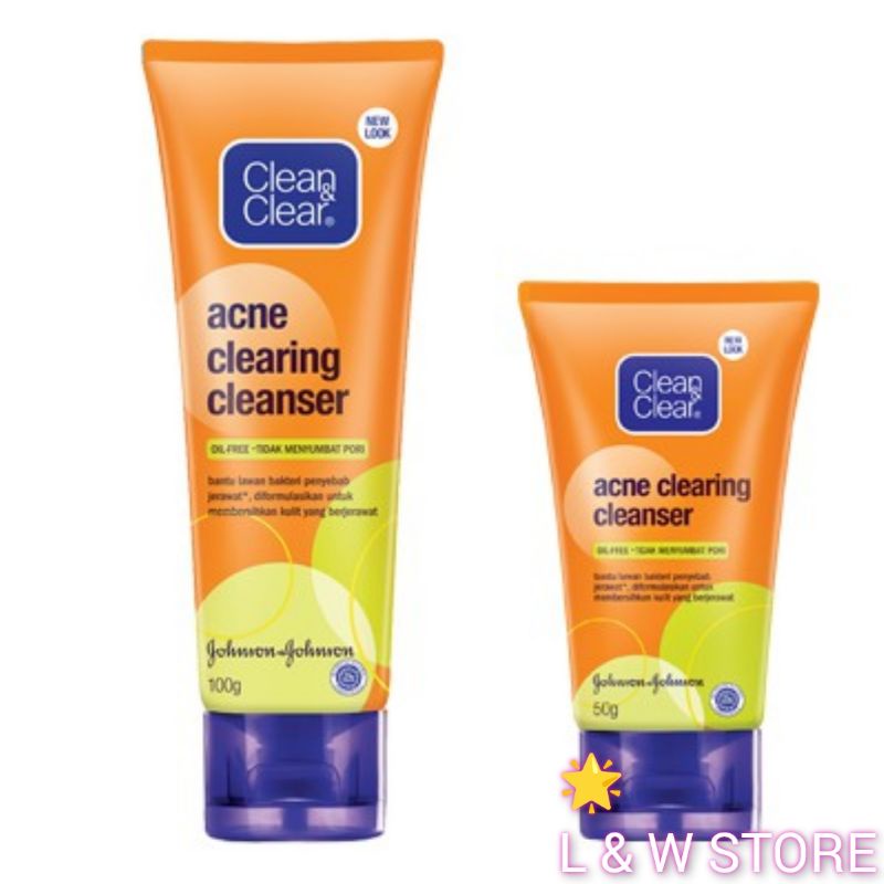 Clean &amp; Clear Acne Clearing Cleanser 50gr - 100gr