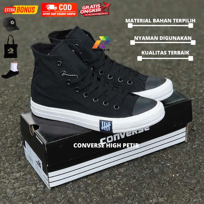 BUY 1 GET 1 SEPATU SEKOLAH ANAK SD SMP SMA SEPATU SNEAKERS ALLSTAR CONVERSE CHUCK TAYLOR HITAM PUTIH