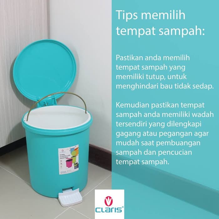 Tempat Sampah injak Castellini Dustbin 1161 Claris 10.5 Liter