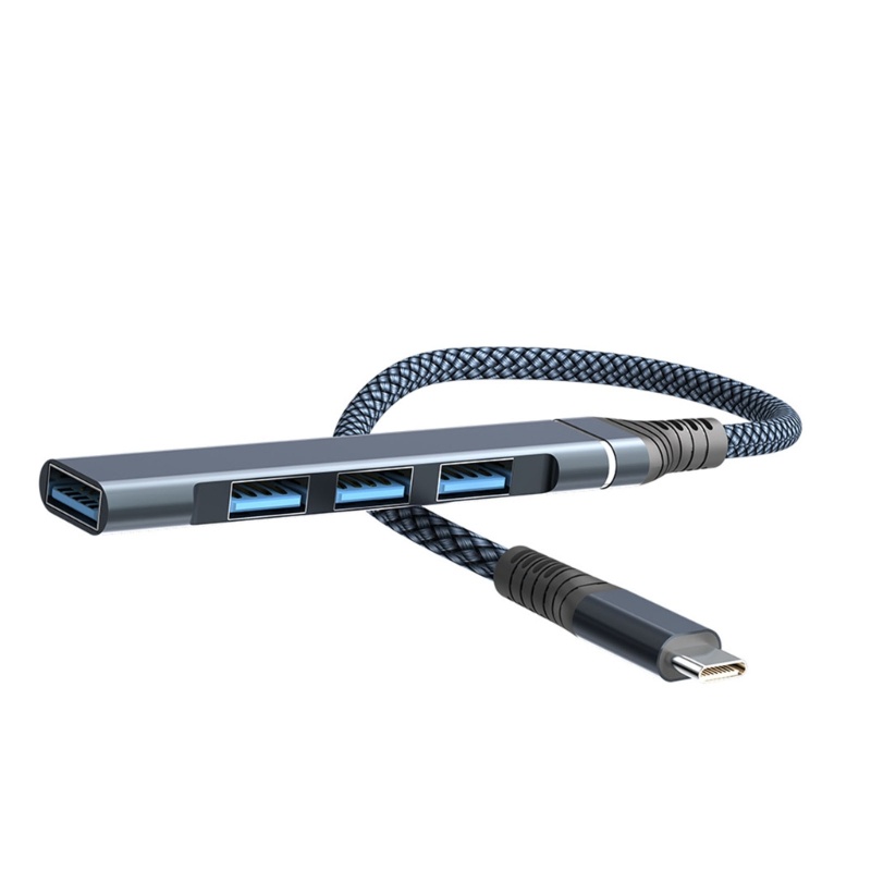 Zzz HUB Splitter 4 in 1 USB / Tipe-C Ke USB 3.0 Kecepatan Tinggi Untuk Mouse Laptop