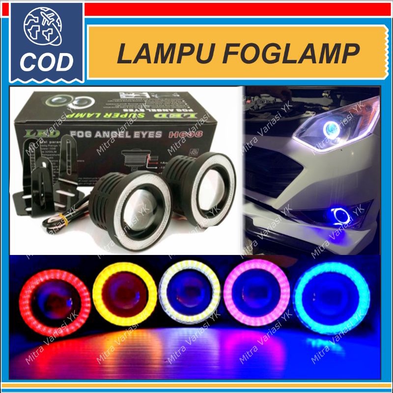 Foglamp Mobil 89MM LED Projector Toyota Avanza Innova Calya Sigra Angel Eyes