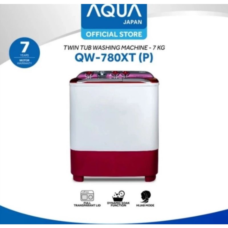 Mesin Cuci AQUA Japan QW-780XT | 2 tabung 7kg QW780XT QW780 XT hijab 7