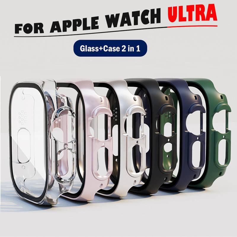 Case Pelindung Layar Tempered Glass Bumper PC Ultra Tipis 49mm Untuk Apple Watch Ultra 49mm