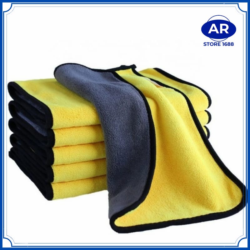 KAIN LAP MICROFIBER 400GSM 30X30CM KAIN LAP KUNING MOBIL MOTOR SERBAGUNA 2 SISI / OTOMOTIF TOWEL/kanebo