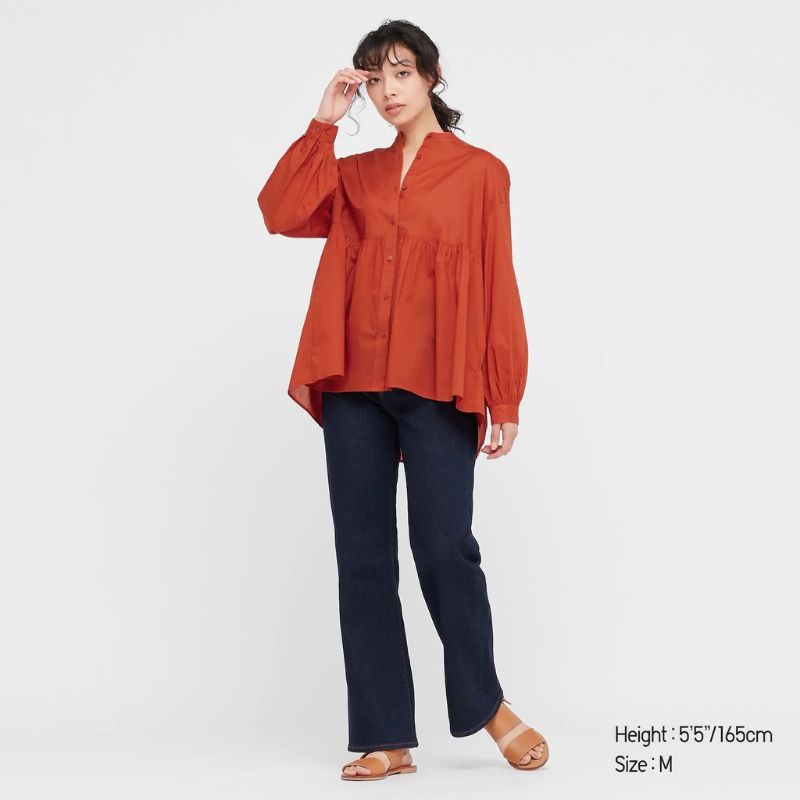 BLOUSE TIERED COTTON UNIQL/kemeja katun wanita uniql