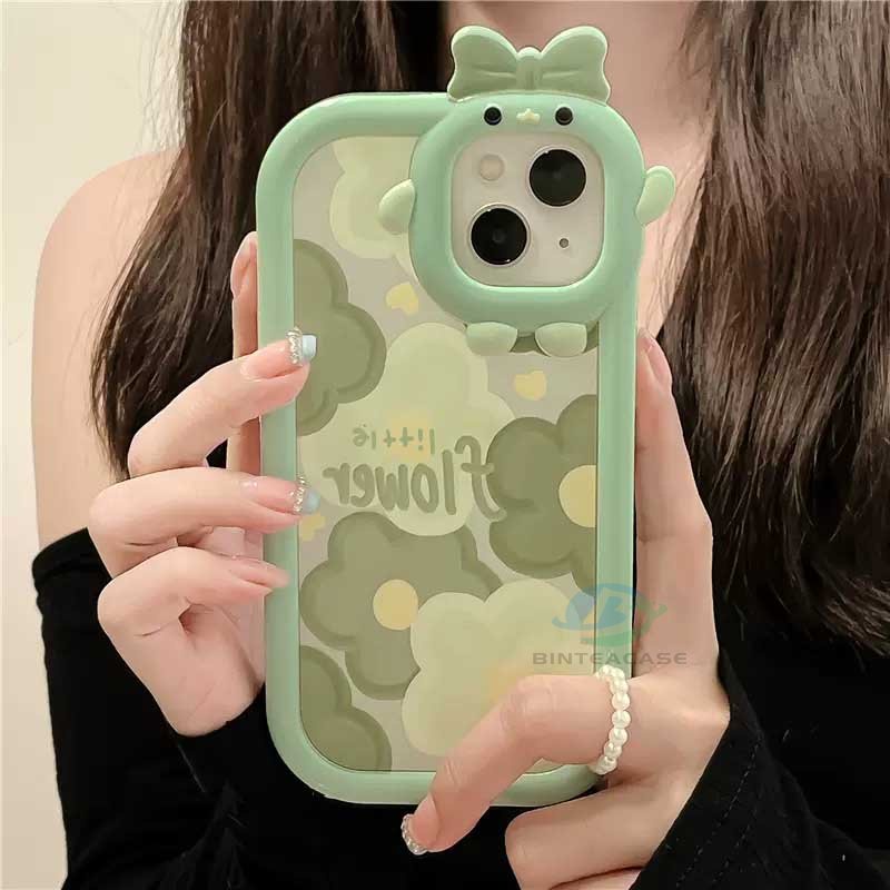 Realme 10 C55 C30 C31 C33 C35 C21Y C25Y RealmeC11 C25 C17 C15 C12 C3 C2 7i 5 5i 6i Frame Lensa Monster Kecil Lucu Bunga Casing Ponsel Binteacase