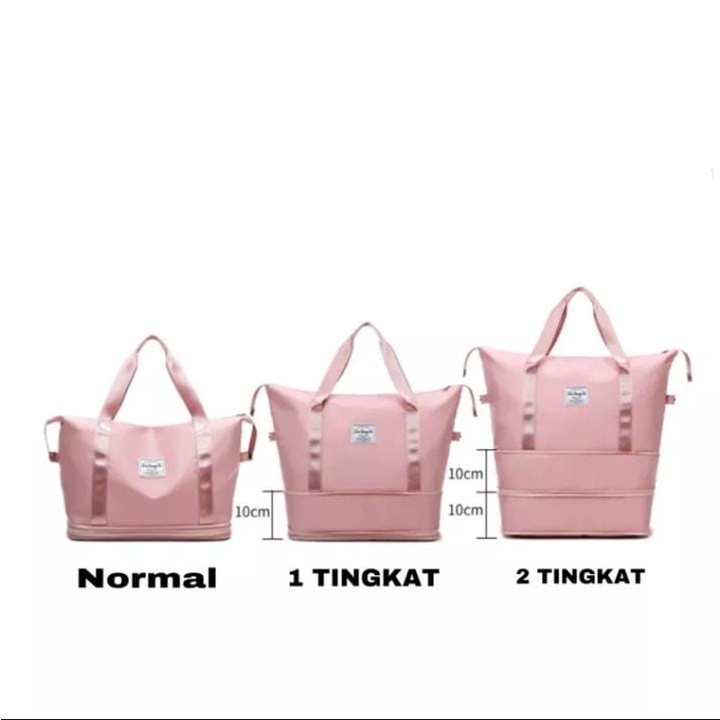 Tas Travel Bag Wanita Untuk Baju / Tas Traveling Bag Pakaian/ Trevel Multifungsi / Tas Fitness Cewek / Tas Gym Wanita / Tas Renang Anti Air Waterproof Import / Bisa COD