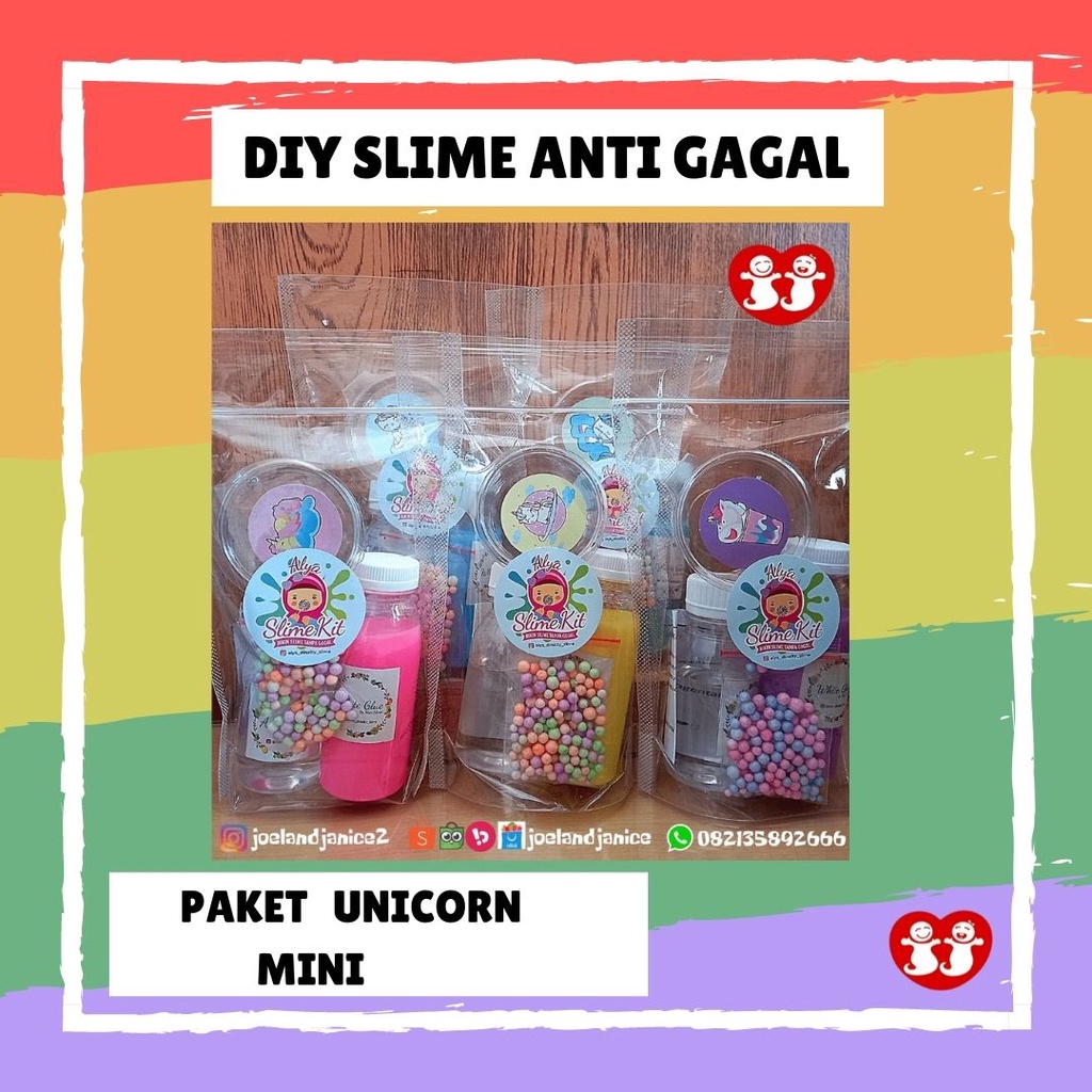 SLIME KIT UNICORN/BAHAN SLIME/SLIME KIT TOFU/DIY SLIME/ACTIVATOR/SLIME MURAH/KIT UNI - MINI