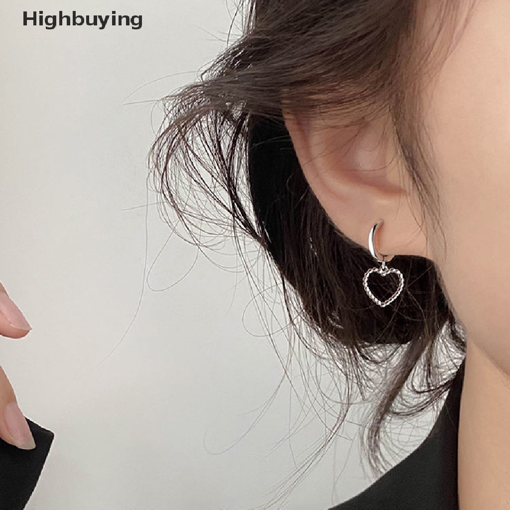 2 Pcs Anting Stud Bentuk Hati Asimetris Warna Silver Untuk Aksesoris Wanita Glory