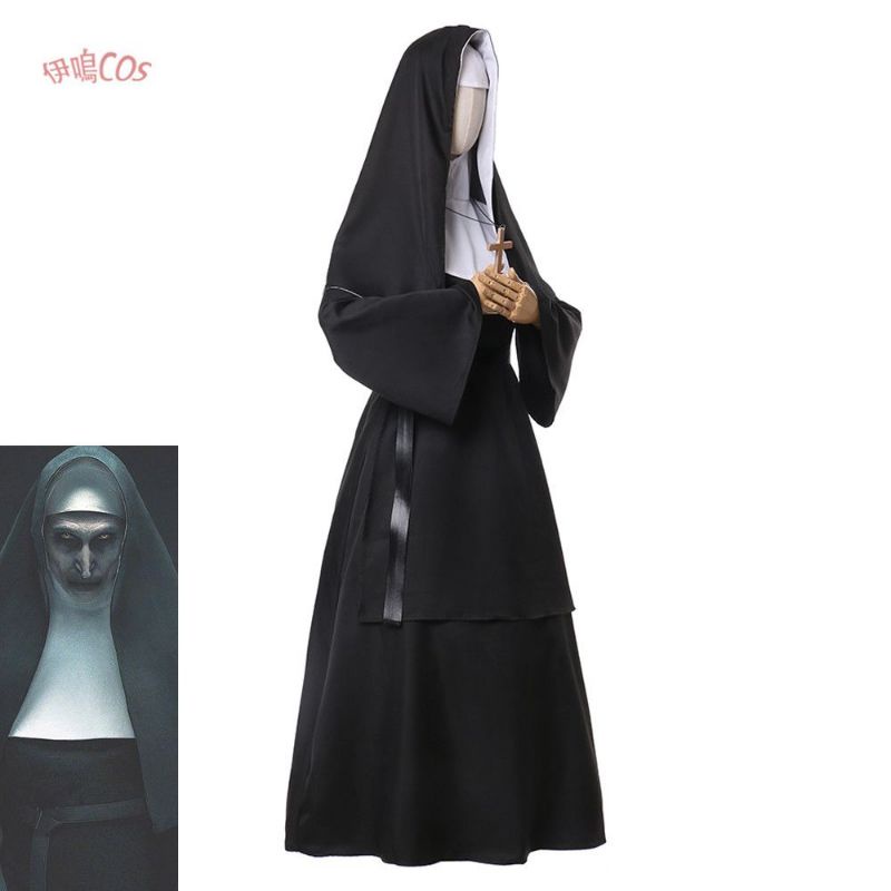 [MikanHiro Store] Cosplay Valak THE NUN Costume play tema horror for helloween party