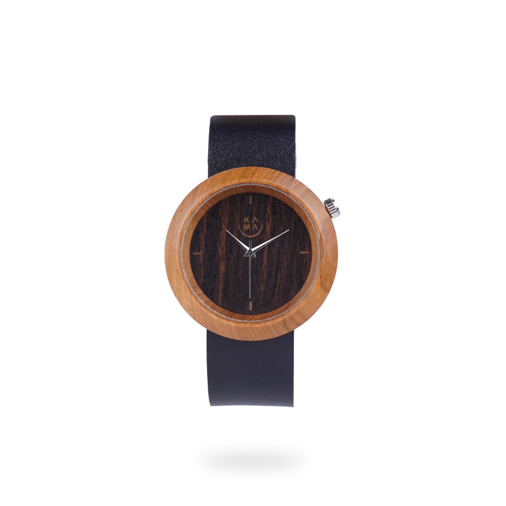 Kama Watch Jam Tangan Kayu Jati Dial Hitam