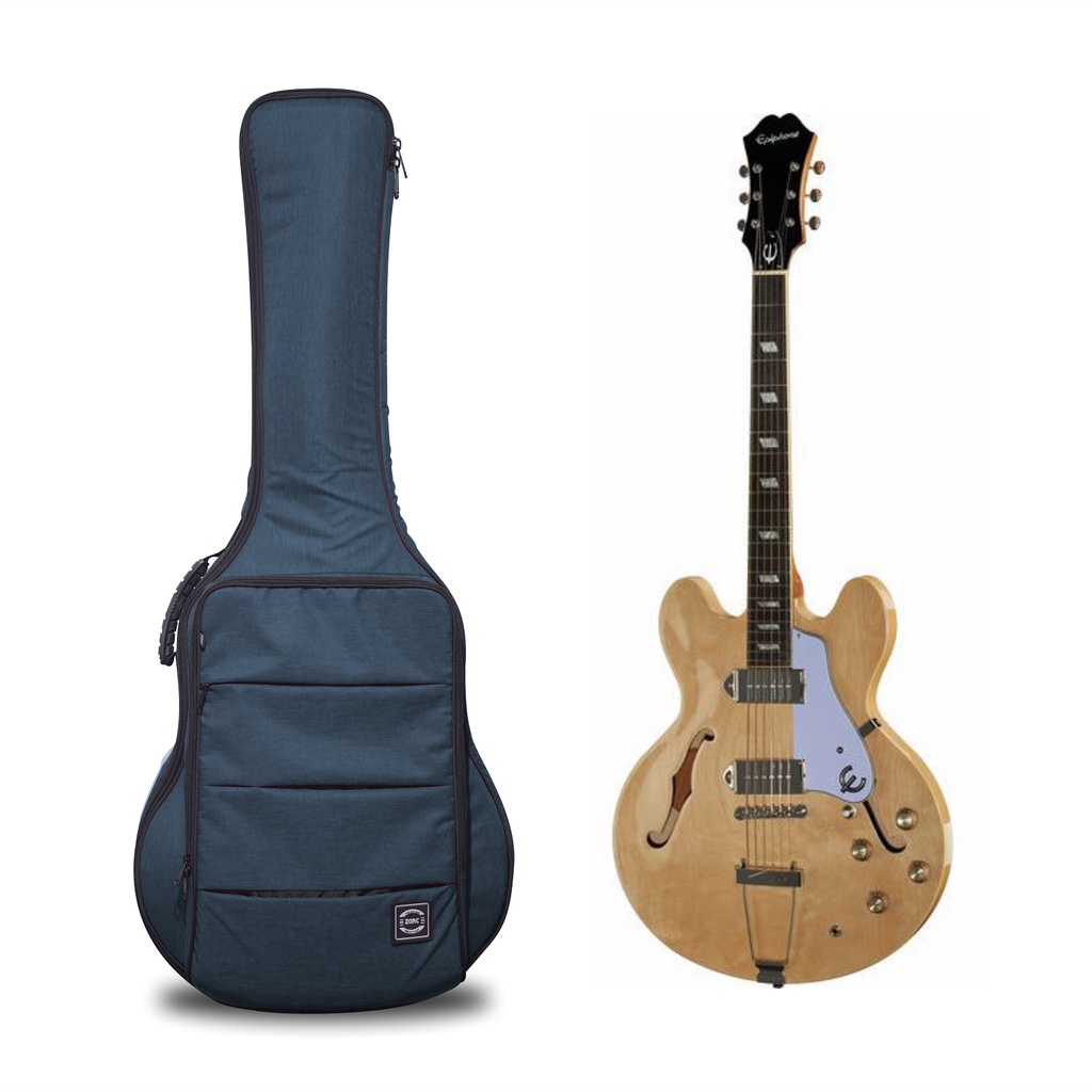Zorc Official - JMH | Tas Gitar Elektrik Hollow Body | Gigbag Semi Hollow Navy Denim