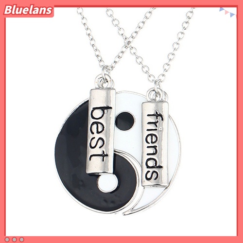 2 PCS/Set Kalung Persahabatan Dengan Liontin Bentuk Yin Yang Tai Chi terpisah Untuk Hadiah