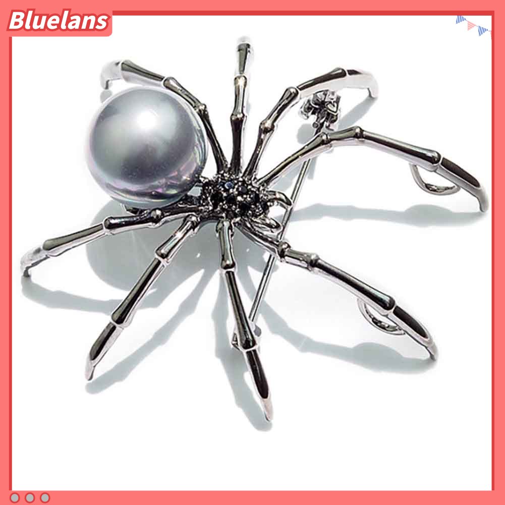 Bluelans Fashion Women Rhinestone Faux Pearl Spider Brooch Pin Corsage Lapel Jewelry Gift