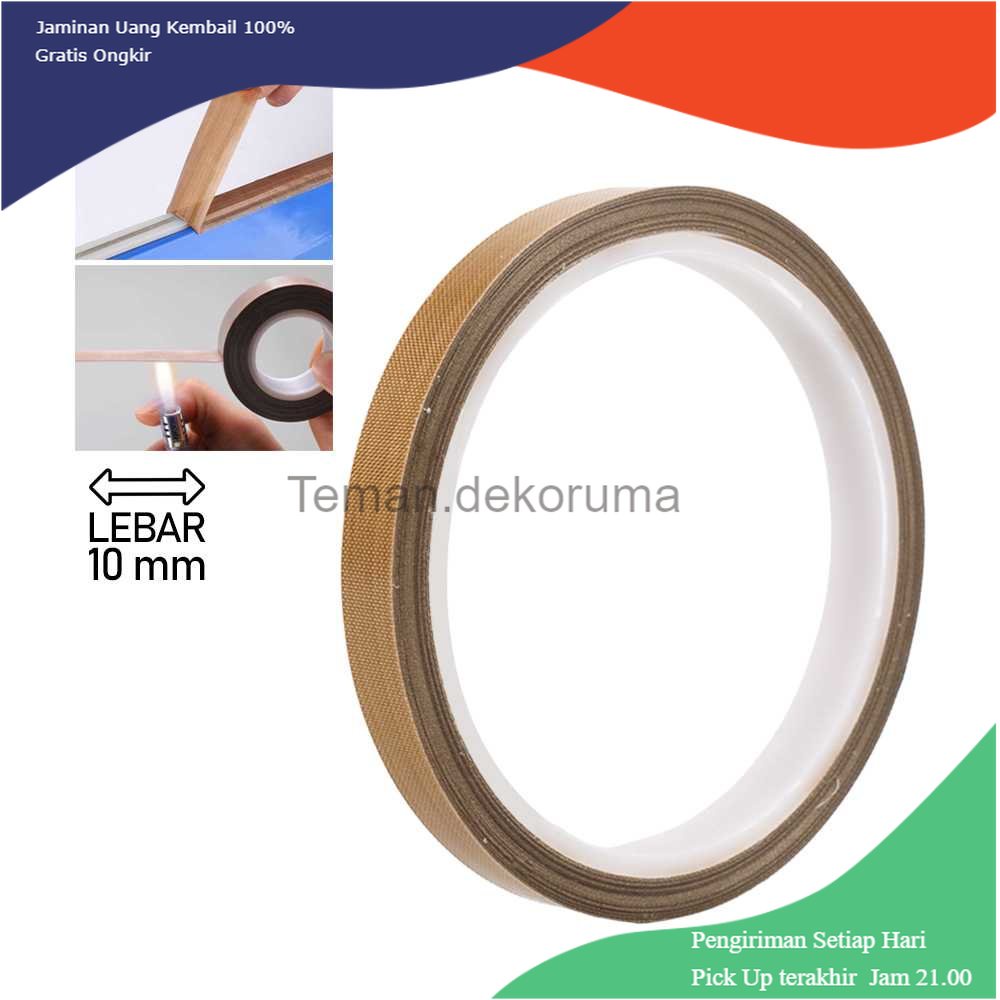 TD - PKK YX Tape Lakban PTFE Heat High Temperature 10m x 0.18mm - TF10M