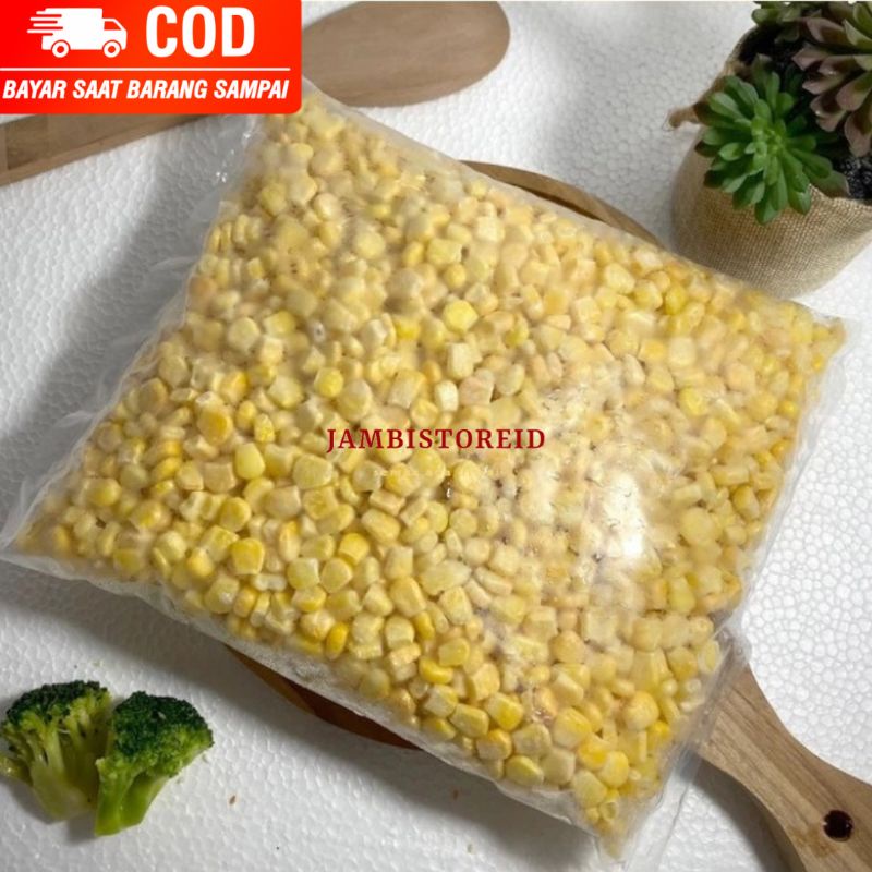 

(JAMBISTOREID) PILIH PENGIRIMAN INSTAN Jagung Kernel 1kg Frozen Sweet Corn Pipil Campuran Sayur Snack Instan Tinggal Masak Jasuke Isian Risoles Martabak Bakwan Jambi