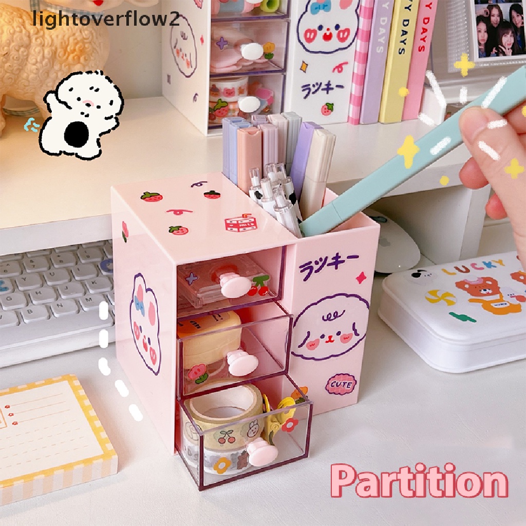 (lightoverflow2) Stand Holder / Organizer Brush Makeup / Kosmetik 5 Sekat Untuk Meja (ID)