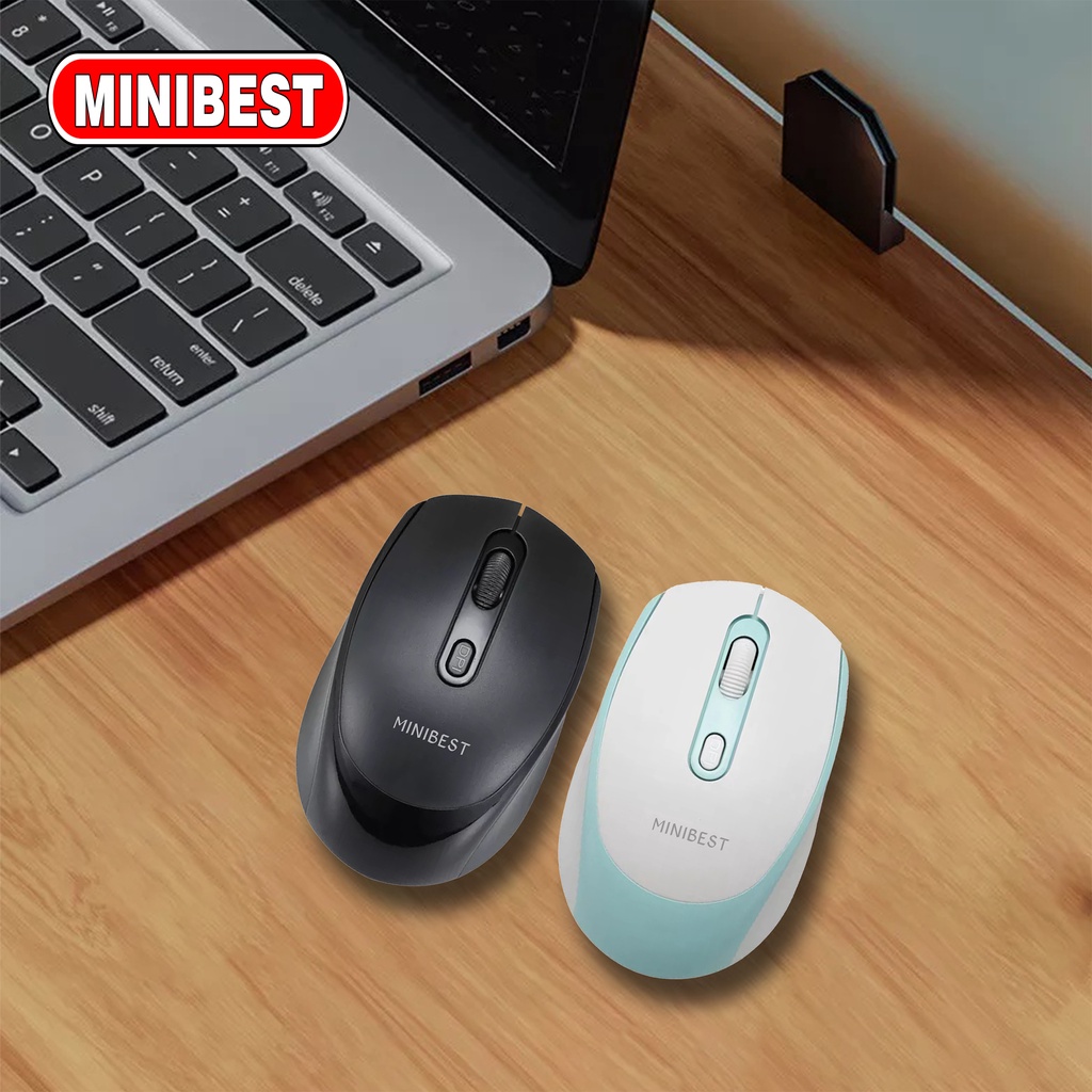 [MB] MN-B50 Mouse Wireless 2.4GHz Optical 1600DPI dengan Receiver USB untuk PC Laptop