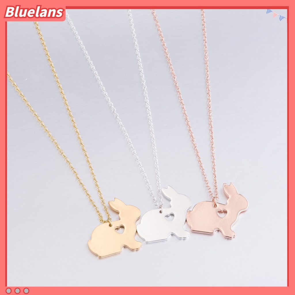 Kalung Rantai Klavikula Dengan Liontin Ukiran Kelinci Hati Gaya Simple Untuk Paskah