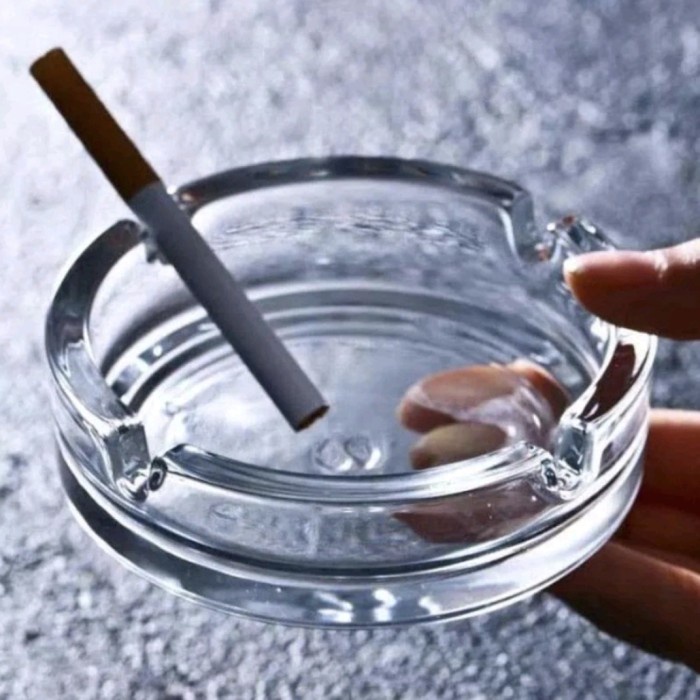 Asbak Rokok Kaca / Ashtray Tebal Bulat Beling Luxury Grosir Termurah