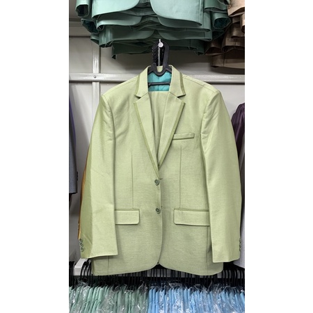 JAS HIJAU SAGE LIS JAS WEDDING JAS FORMAL SETELAN JAS SLIMFIT