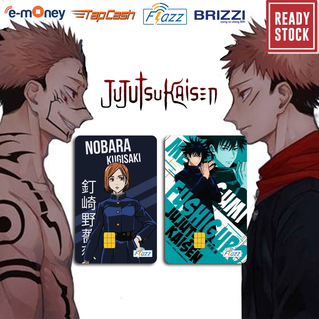 Emoney mandiri flazz bca gen 2 brizzi tap cash custom JUJUTSU KAISEN kartu e toll free edit 1 sisi atau 2 sisi cocok untuk komunitas dan souvenir