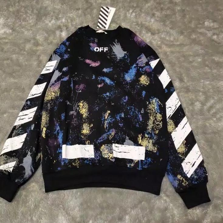 Booming SWEATER CREWNECK / HOODIE OFF WHITE GALAXY  PREMIUM FULL TAG & LEBEL ( BESTSELLER )