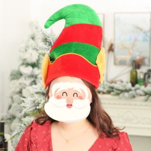 topi natal elf santa aksesoris rambut kostum party hat velvet jumbo dewasa