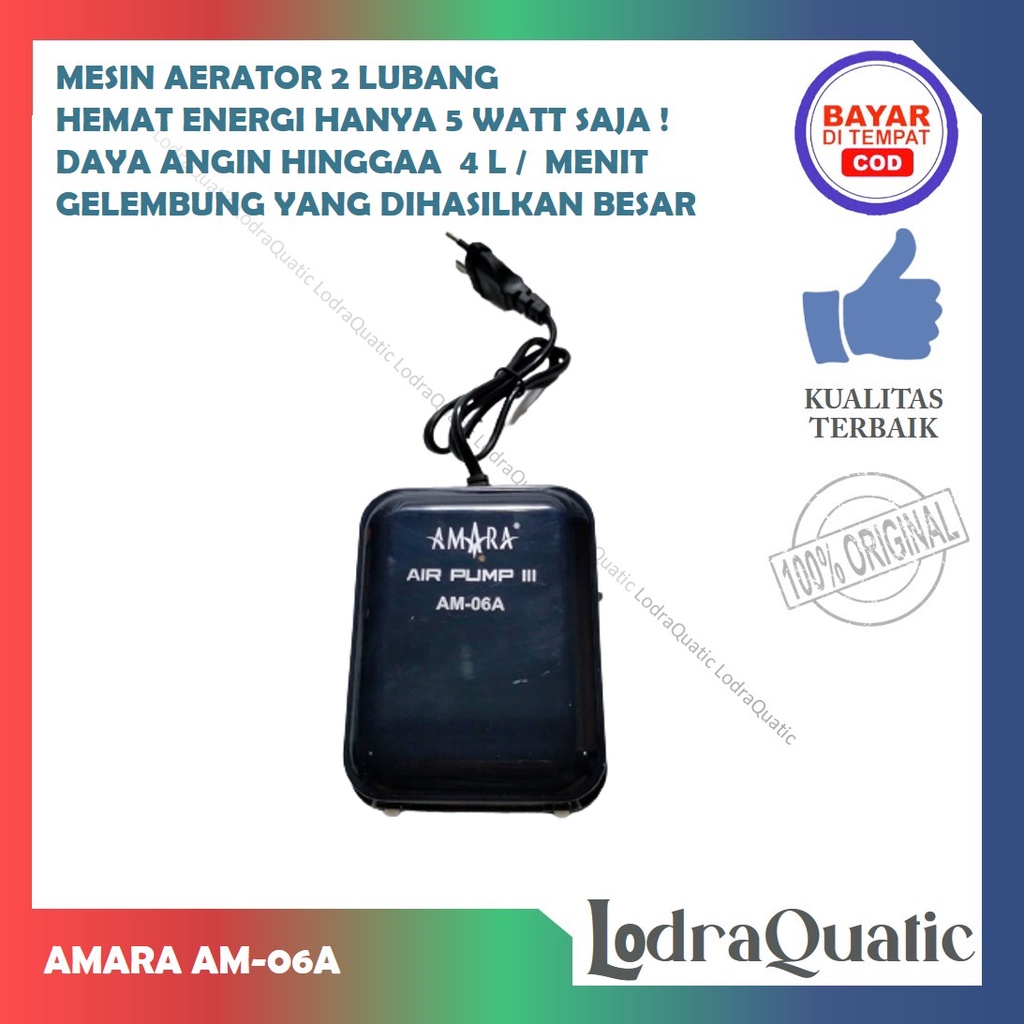 {AMARA AM-06A} AERATOR DUA LUBANG AMARA AM-06A SILENT MESIN OKSIGEN TIDAK BERISIK MESIN GELEMBUNG DUA LUBANG AMARA AM-06A TIDAK BERISIK POMPA UDARA FILTER AQUARIUM AERATOR AMARA AM-06A POMPA AQUARIUM AERATOR KOLAM AERATOR 2 LUBANG