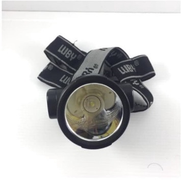 Senter Kepala Luby 7 Watt Baterai Cas Ulang Headlamp Head Lamp Nyala Putih L2871 lensa kuning