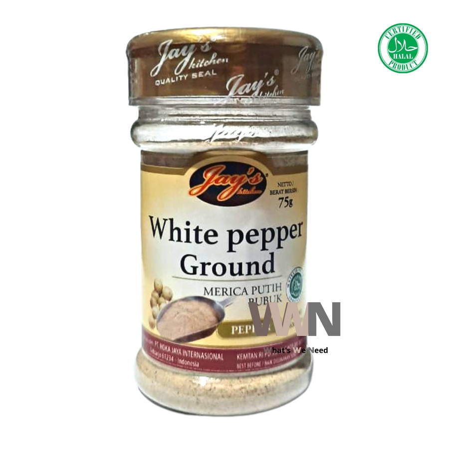 

Jay's White Pepper Ground 75gr - Lada Putih / Merica Putih