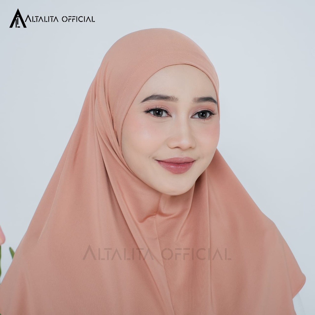 Altalita - Jilbab Bergo Instan Zaida Malay Non Pet Menutup Dada Terbaru | Kerudung Khimar Instan Syari Jersey Polos Non Pet | Hijab Instan Malaysia Jumbo Bahan Jersey Premium Non Pad Cocok untuk Sekolah Olahraga Volly Futsal Senam dan Sehari-hari