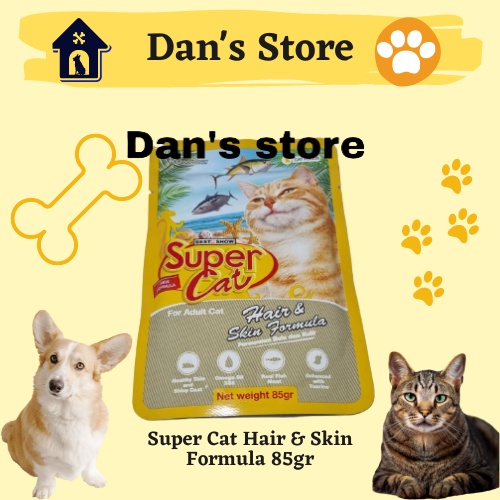 Super Cat Hair & Skin Formula 85gr - Makanan Kucing Perawatan Bulu