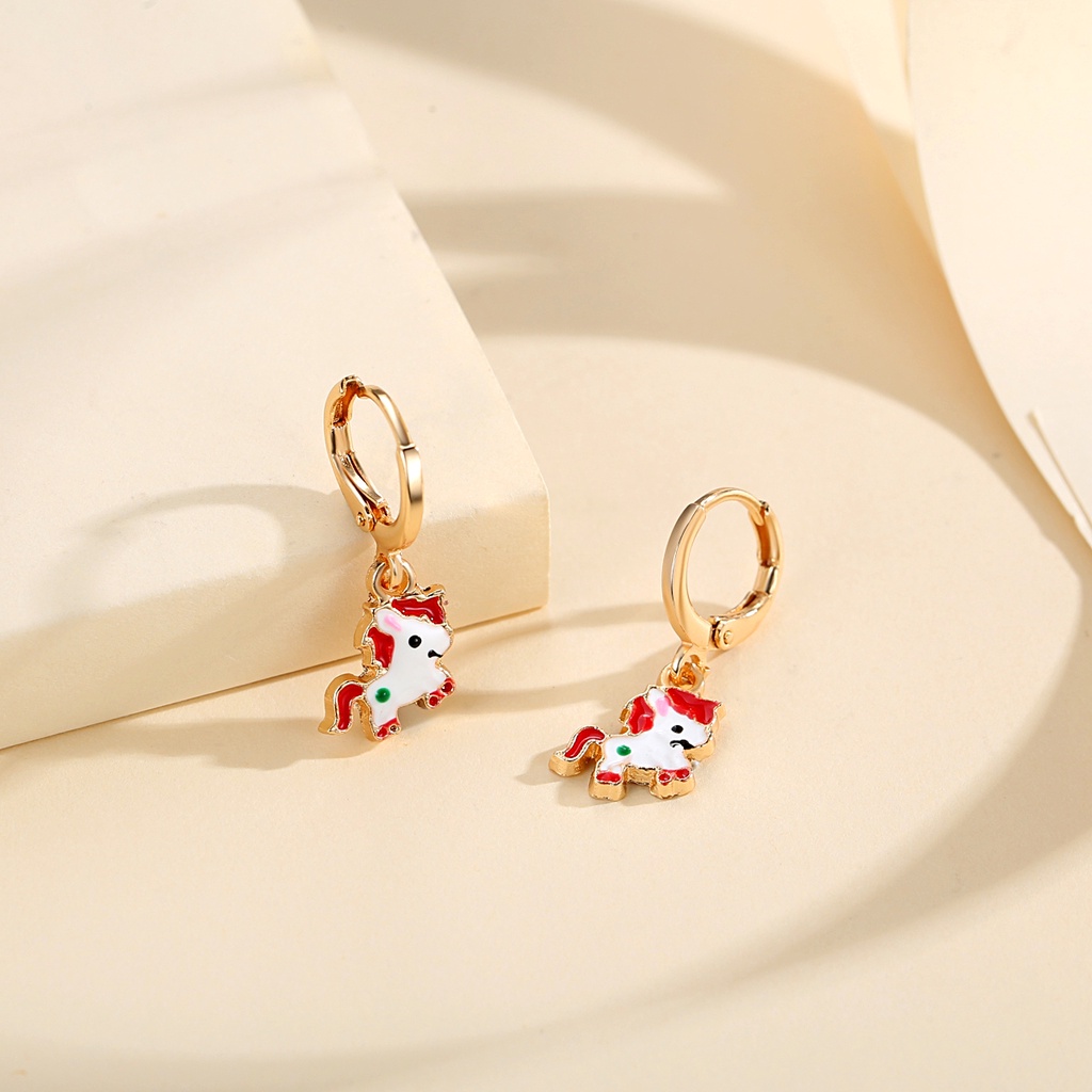 Y746 Anting Anak Perempuan Pony Anting Titanium Lapis Emas Anting Anak Pony Anti Karat