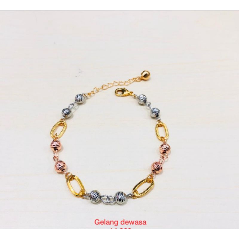 gelang rantai biji lada kombinasi gelang tangan dewasa