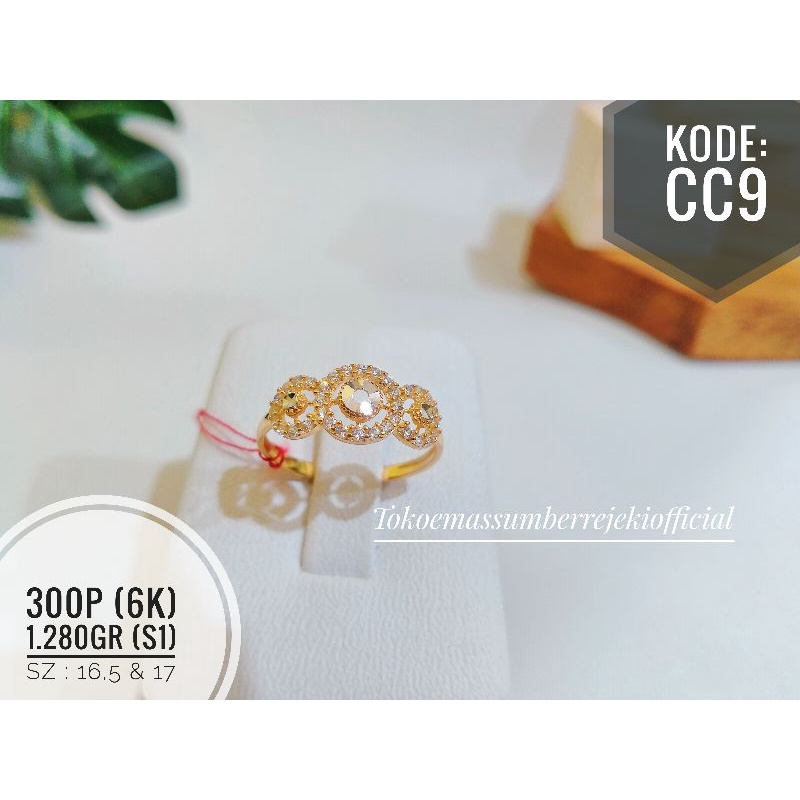 xt1* Cincin cor padat permata 300 size 16,5 & 17 (CC9) / Cincin cor padat 6k /cincin / cincin 300/ci