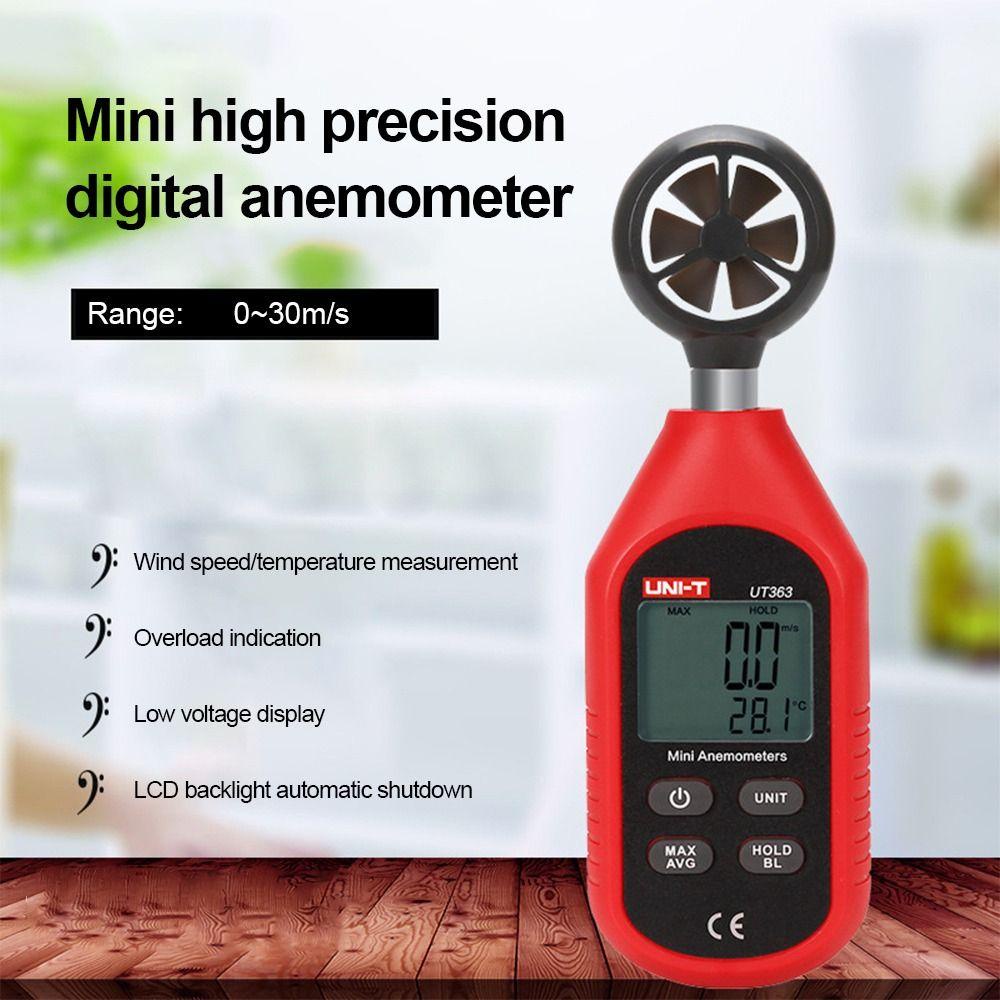 Solighter Anemometer UNI-T UT363 LCD Display Presisi Tinggi Air Flow Speed Pengukur Angin