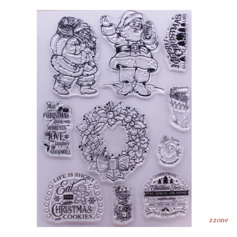 Zzz Stempel Silikon Transparan Motif Santa Claus Natal Untuk Dekorasi Scrapbook / Jurnal DIY