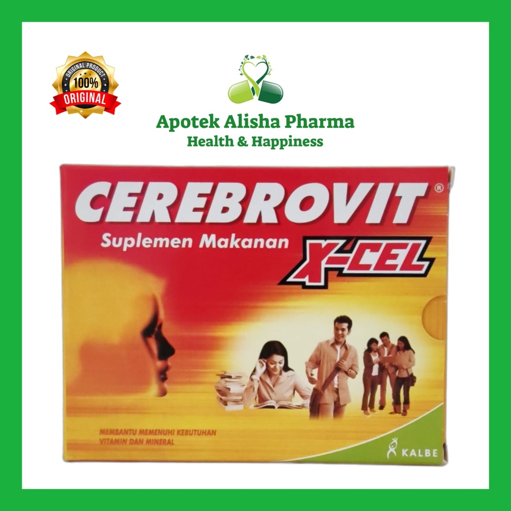 CEREBROVIT X-CEL Strip 10 Kapsul - Multivitamin &amp; Mineral / Meningkatkan Konsentrasi &amp; Daya Ingat