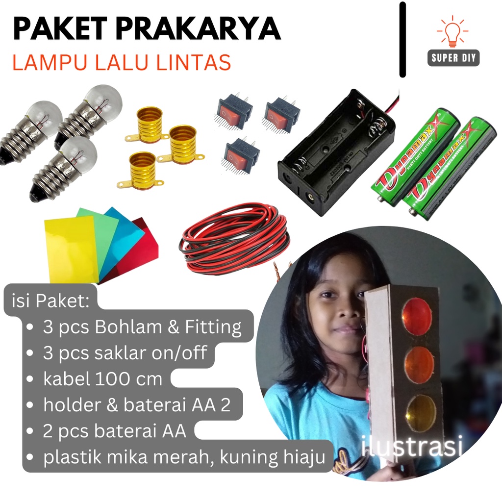 PAKET PRAKARYA LAMPU LALULINTAS DENGAN RANGKAIN PARALEL