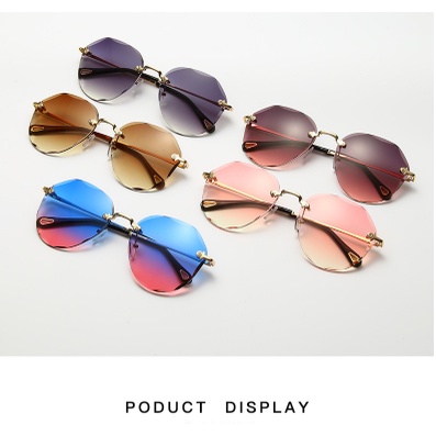 Sunglasses Kacamata Hitam Metal No frame Women Sunglasses New Arrival Import Kacamata Fashion