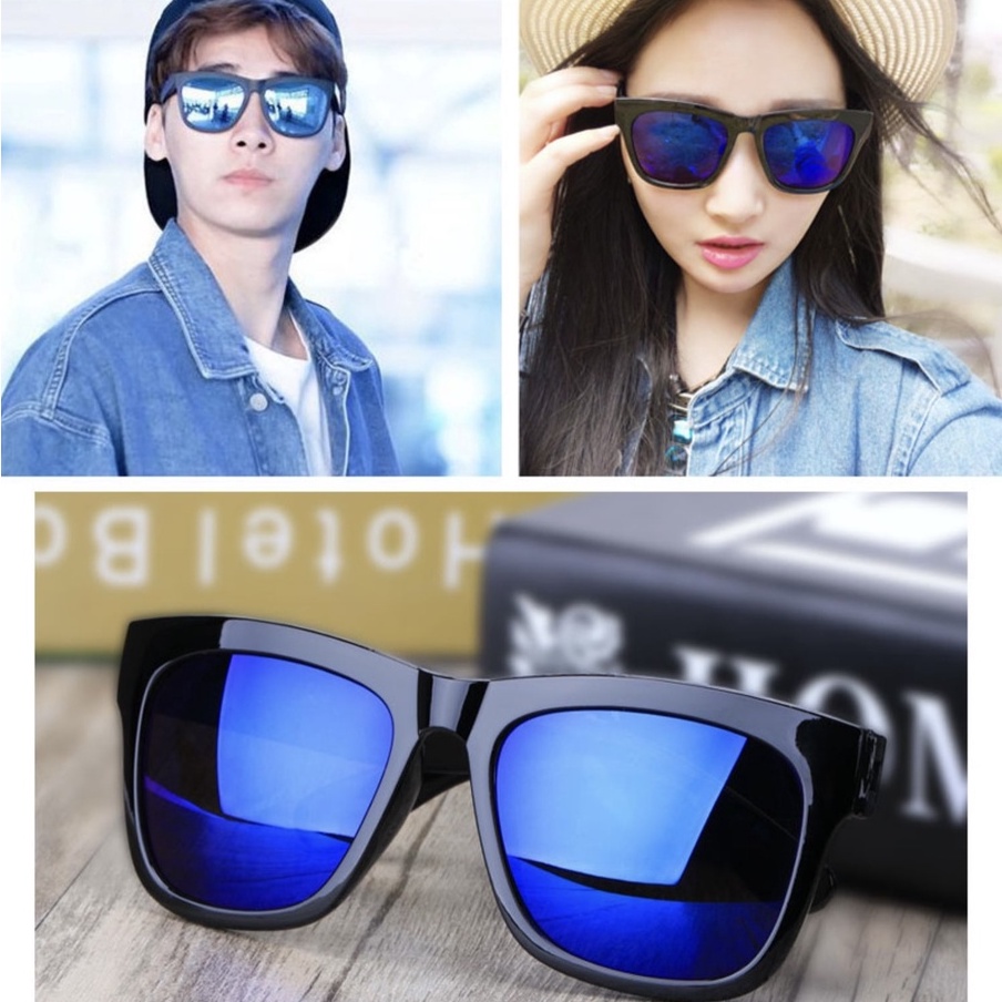 FAB Kacamata Hitam Korean Fashion  Wanita/Pria Square Sunglass unisex